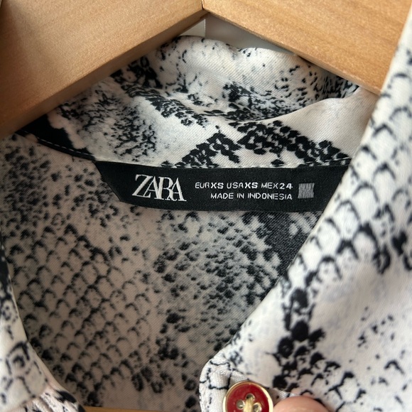 Zara Animal Print Shirt Dress XS - Picture 2 of 8